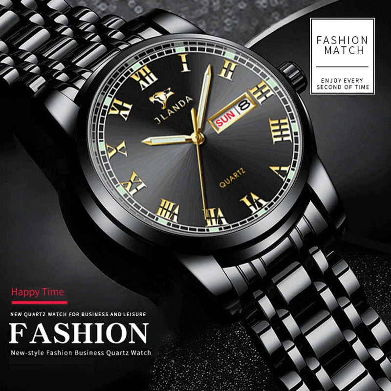 Relojes Hombre Top Brand Watches Men Quartz Business Sport Watches Luxury Gold Stainless Steel Waterproof Date Wrist Watch