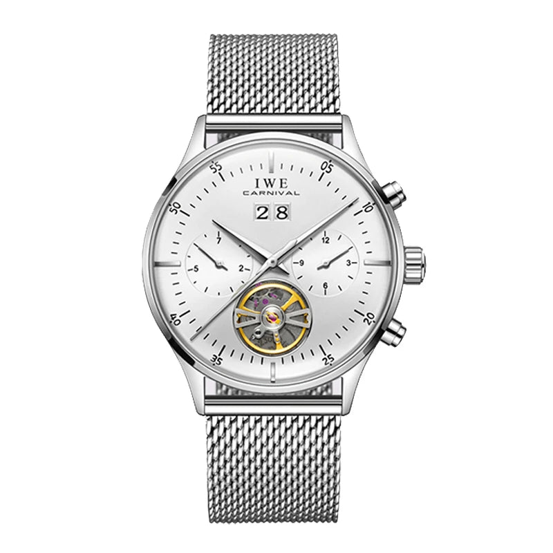 Montre Homme Luxury Brand Watches for Men Automatic Self Winding Mens Watch Leather Date Waterproof Men Mechanical Wristwatches