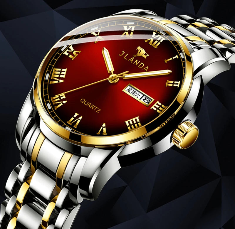 Relojes Hombre Top Brand Watches Men Quartz Business Sport Watches Luxury Gold Stainless Steel Waterproof Date Wrist Watch