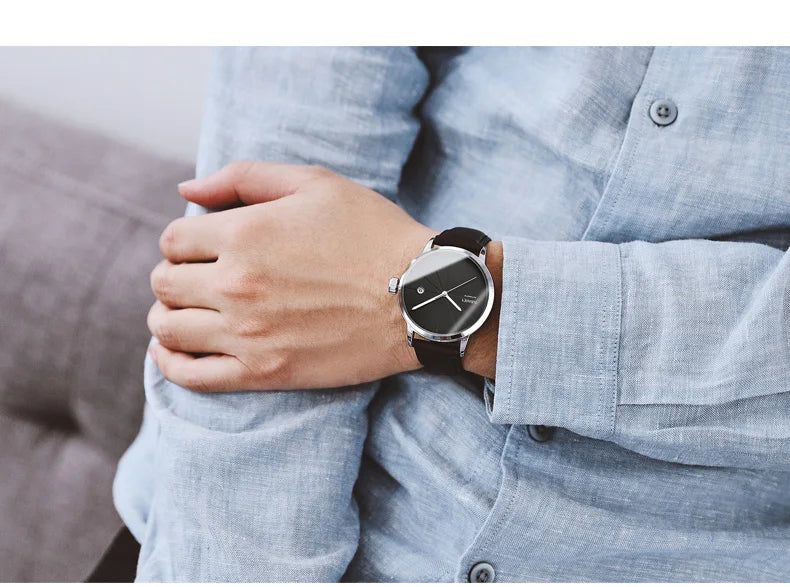 2025 OUBAOER Men Watch Automatic Mechanical Watches Bussiness Leather Strap Wristwatches Waterproof Classic Minimalist Clocks