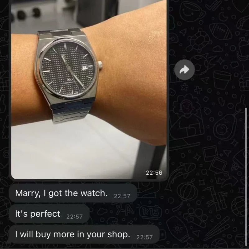 5A Prx Business Fashion Original Movement 70h Sapphire Crystal Luminous Waterproof Tissotes Couple Watch Automatic Watch