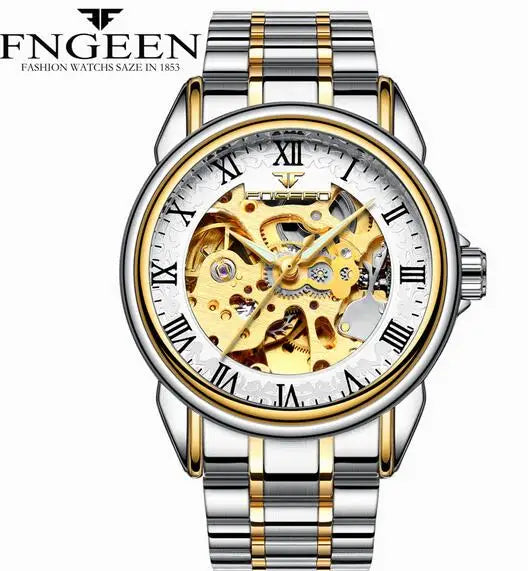 Brand machinery men 's watches Relogio Masculino waterproof male watches double - sided clock hollow automatic mechanical watch