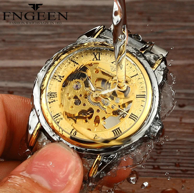 Brand machinery men 's watches Relogio Masculino waterproof male watches double - sided clock hollow automatic mechanical watch