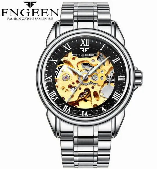 Brand machinery men 's watches Relogio Masculino waterproof male watches double - sided clock hollow automatic mechanical watch