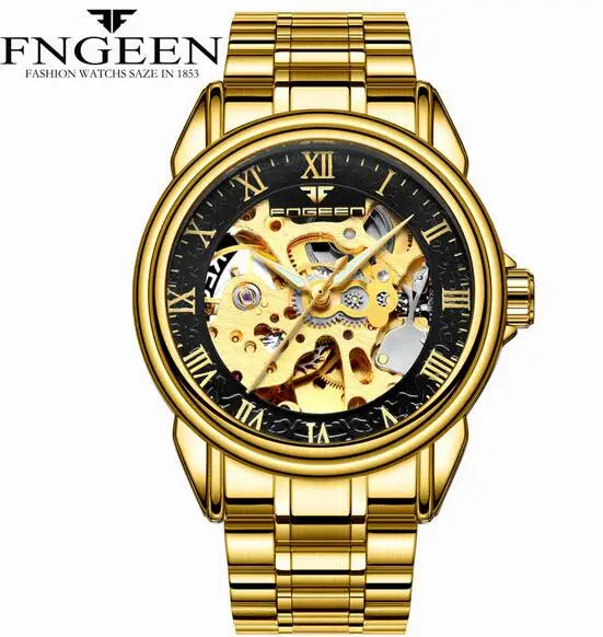 Brand machinery men 's watches Relogio Masculino waterproof male watches double - sided clock hollow automatic mechanical watch
