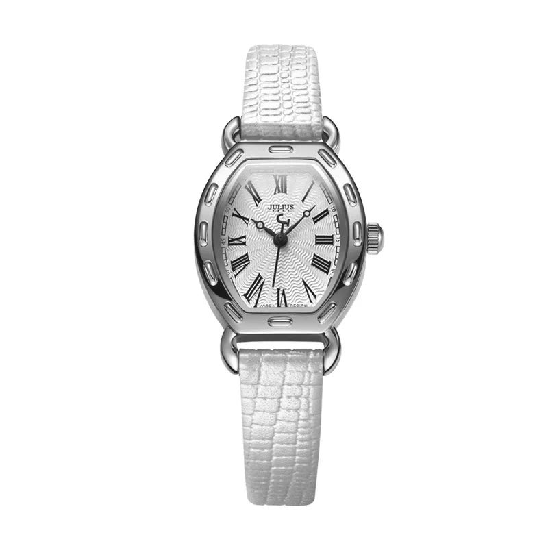 JULIUS JA-544 Wrist Watches For Women Small Dial Rome Number Genuine Leather Whatch Rose Gold Antique Relogio Feminino Montre