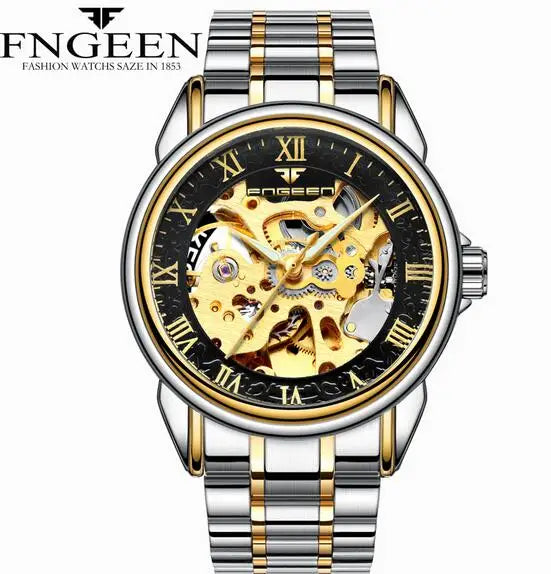 Brand machinery men 's watches Relogio Masculino waterproof male watches double - sided clock hollow automatic mechanical watch