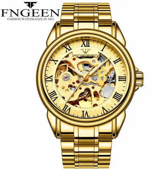 Brand machinery men 's watches Relogio Masculino waterproof male watches double - sided clock hollow automatic mechanical watch
