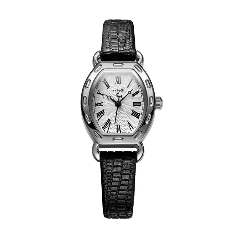 JULIUS JA-544 Wrist Watches For Women Small Dial Rome Number Genuine Leather Whatch Rose Gold Antique Relogio Feminino Montre