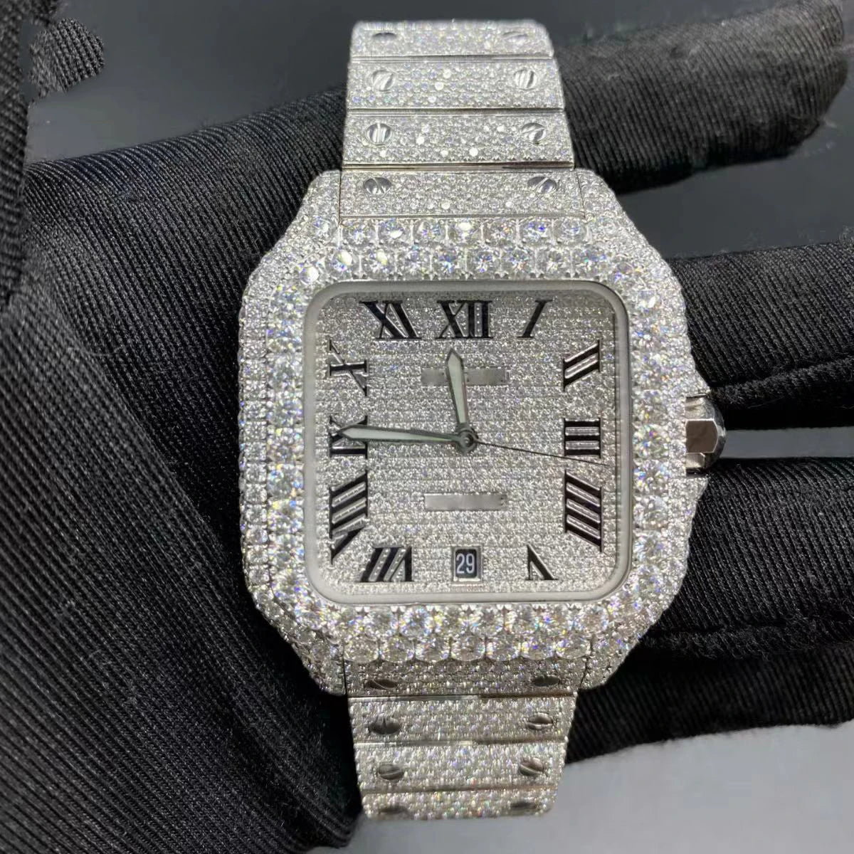 Wholesale Factory VVS Moissanite Diamond Watches Arabian Studded Wrist Iced Out Watch for Gift Hip Hop Iced Out Brand Watches
