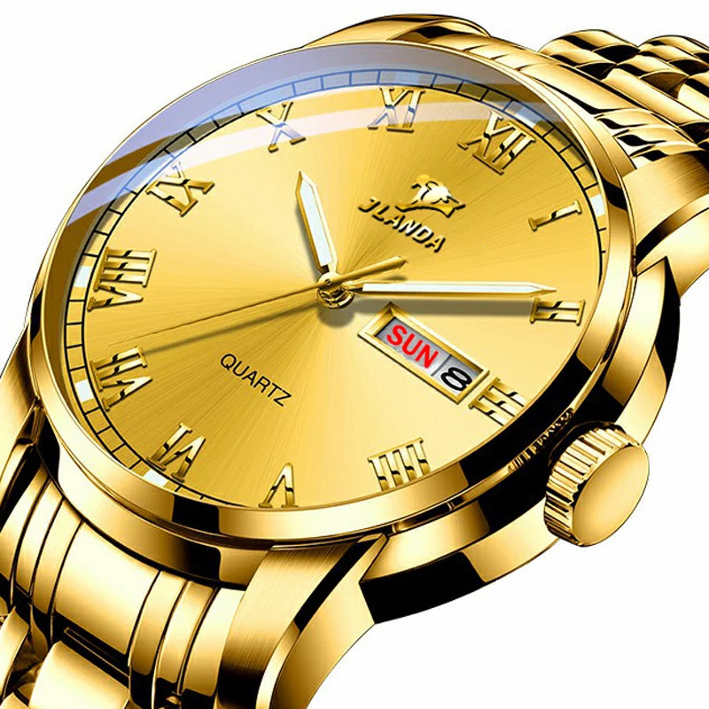 Relojes Hombre Top Brand Watches Men Quartz Business Sport Watches Luxury Gold Stainless Steel Waterproof Date Wrist Watch
