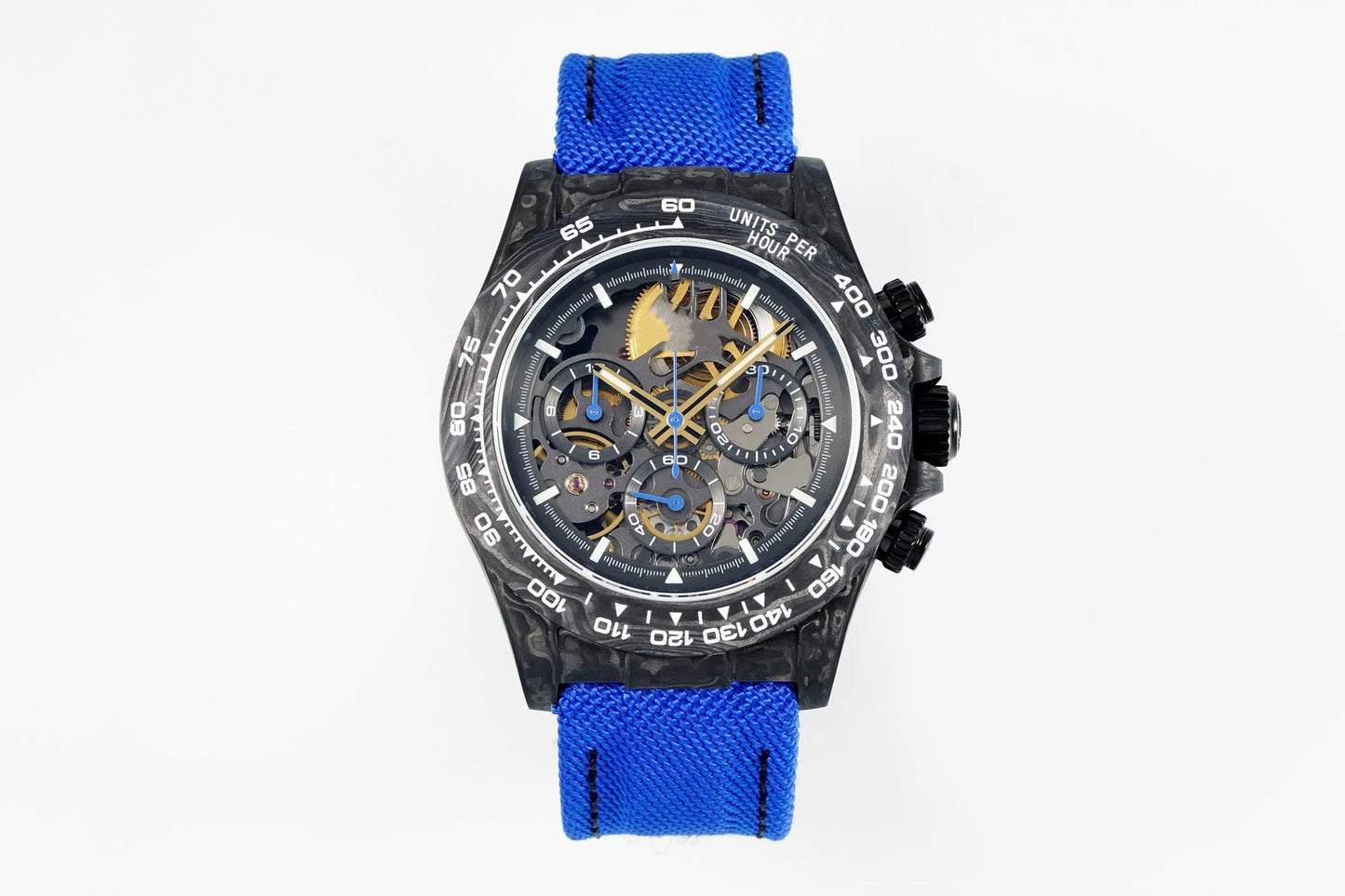 Luxury Luminous Mechanical Watch Waterproof 40mm Top Quality DIW Factory ETA 4130 Movement Carbon GET Skeleton Watch