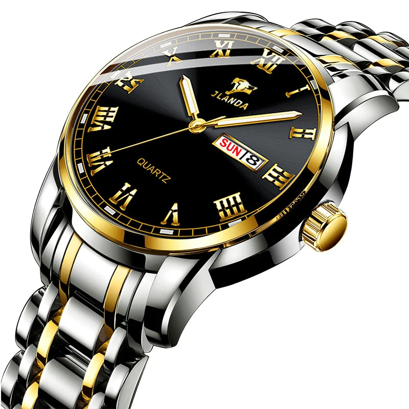 Relojes Hombre Top Brand Watches Men Quartz Business Sport Watches Luxury Gold Stainless Steel Waterproof Date Wrist Watch