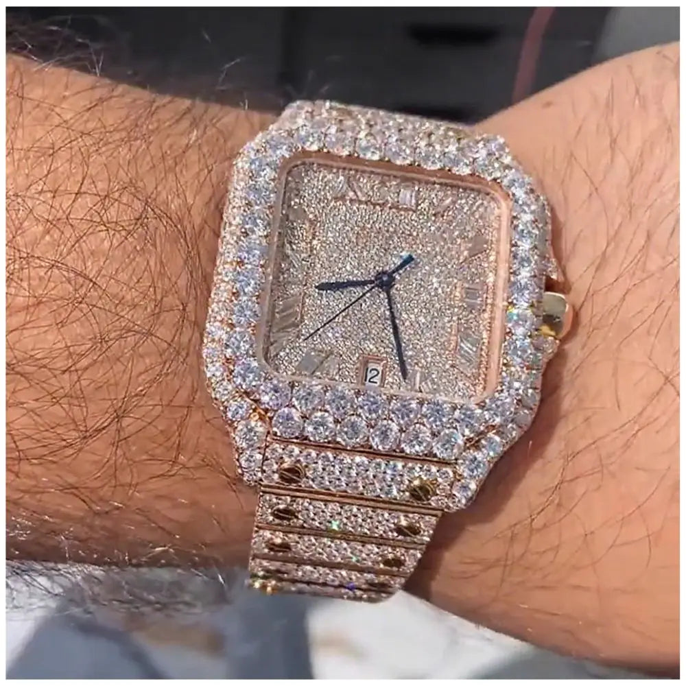 Hip Hop Sport Luxury Iced Out Watch Men Designers Watches Automatic Mechanical VVS D Colour MoissaniteSwiss Movement Watches