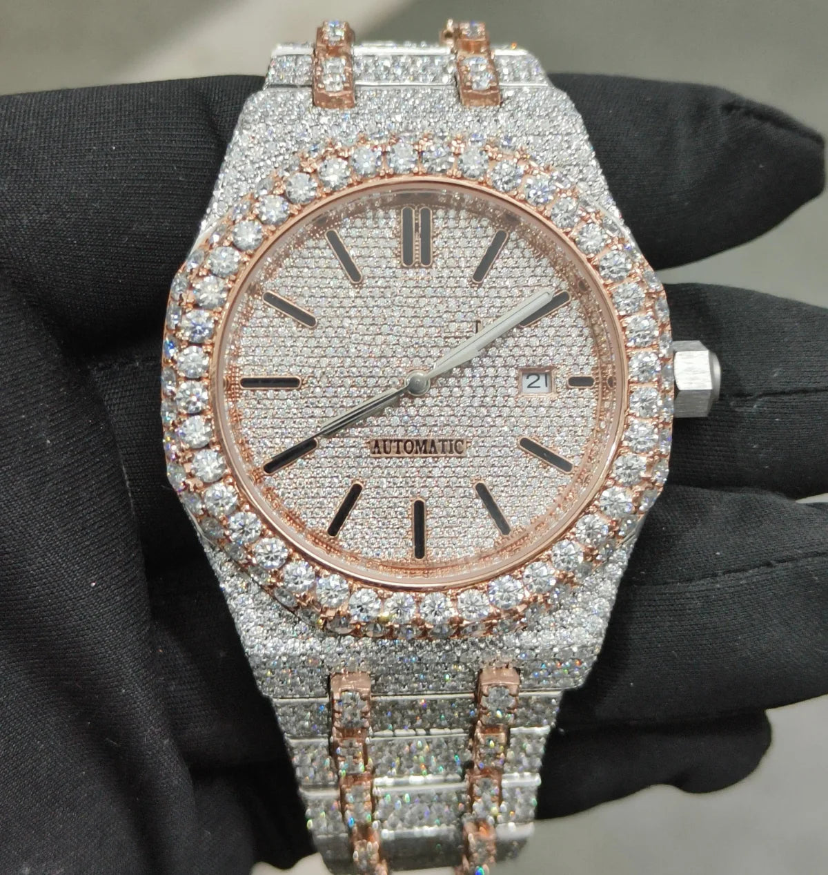 Automatic Mechanical Watches Swiss Movement Luxury Iced Out Watch Men Women Designers Hip Hop VVS D Colour Moissanite Watches