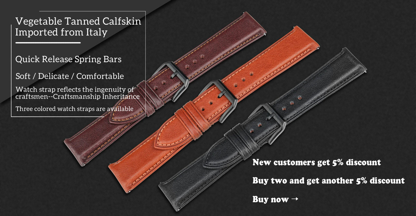 Leather Strap For rolex_watch man Watchband Galaxy Watch Strap 18mm 20mm 22mm 24mm Watch Band Wrist Bracelets Roes Gold Buckle