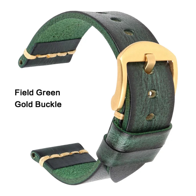 Leather Strap For rolex_watch man Watchband Galaxy Watch Strap 18mm 20mm 22mm 24mm Watch Band Wrist Bracelets Roes Gold Buckle