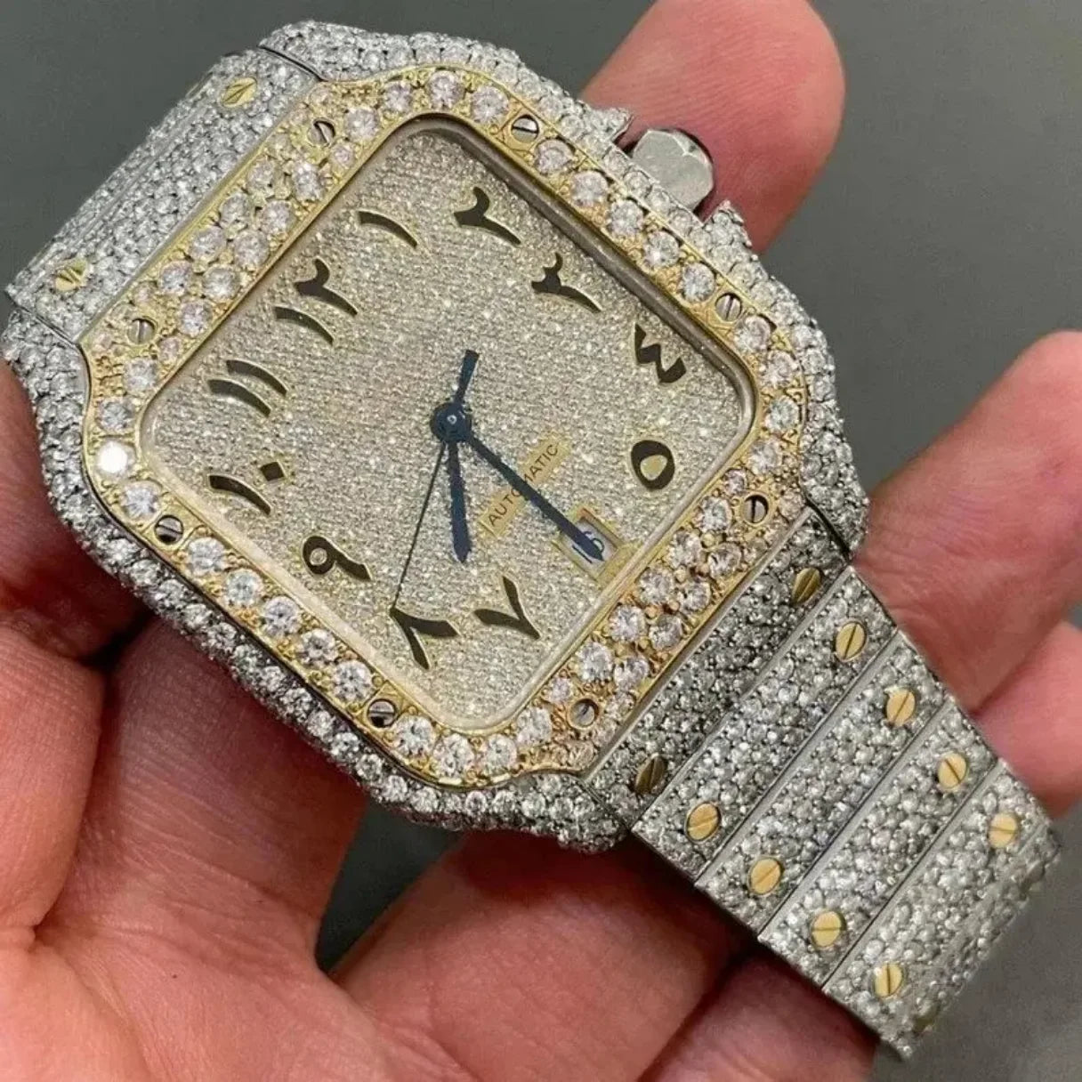 Wholesale Factory VVS Moissanite Diamond Watches Arabian Studded Wrist Iced Out Watch for Gift Hip Hop Iced Out Brand Watches