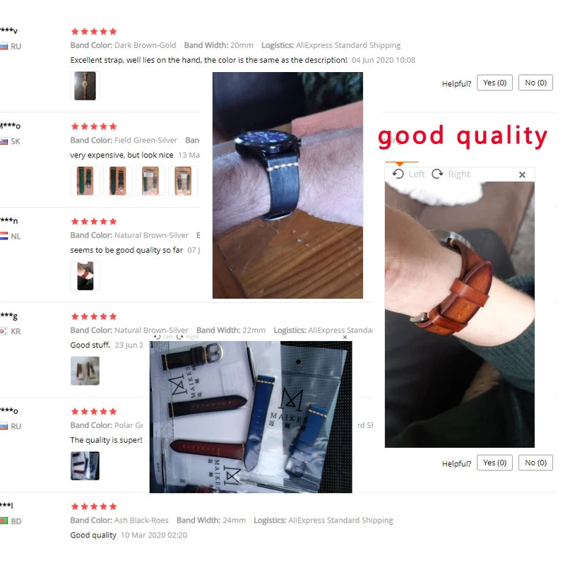 Leather Strap For rolex_watch man Watchband Galaxy Watch Strap 18mm 20mm 22mm 24mm Watch Band Wrist Bracelets Roes Gold Buckle