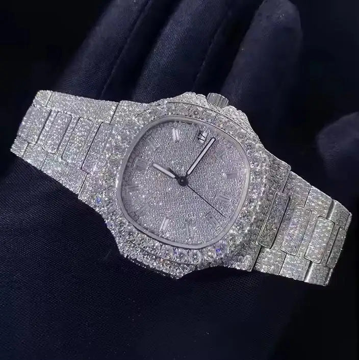 Hip Hop Sport Luxury Iced Out Watch Men Sapphire Designer Watches Automatic Mechanical VVS D Colour Moissanite Movement Watches