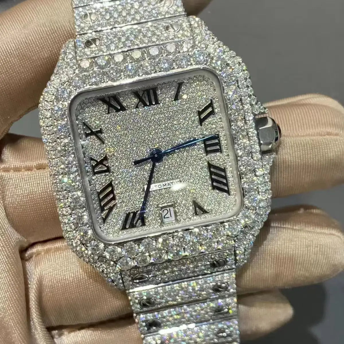 Wholesale Factory VVS Moissanite Diamond Watches Arabian Studded Wrist Iced Out Watch for Gift Hip Hop Iced Out Brand Watches