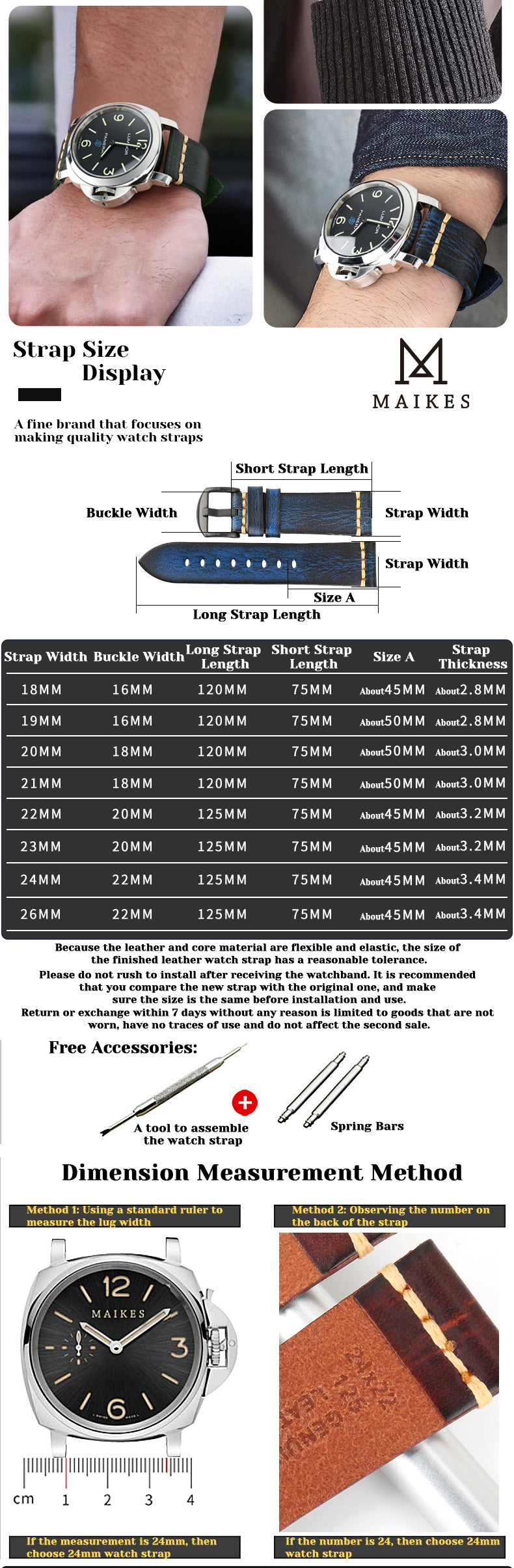 Leather Strap For rolex_watch man Watchband Galaxy Watch Strap 18mm 20mm 22mm 24mm Watch Band Wrist Bracelets Roes Gold Buckle