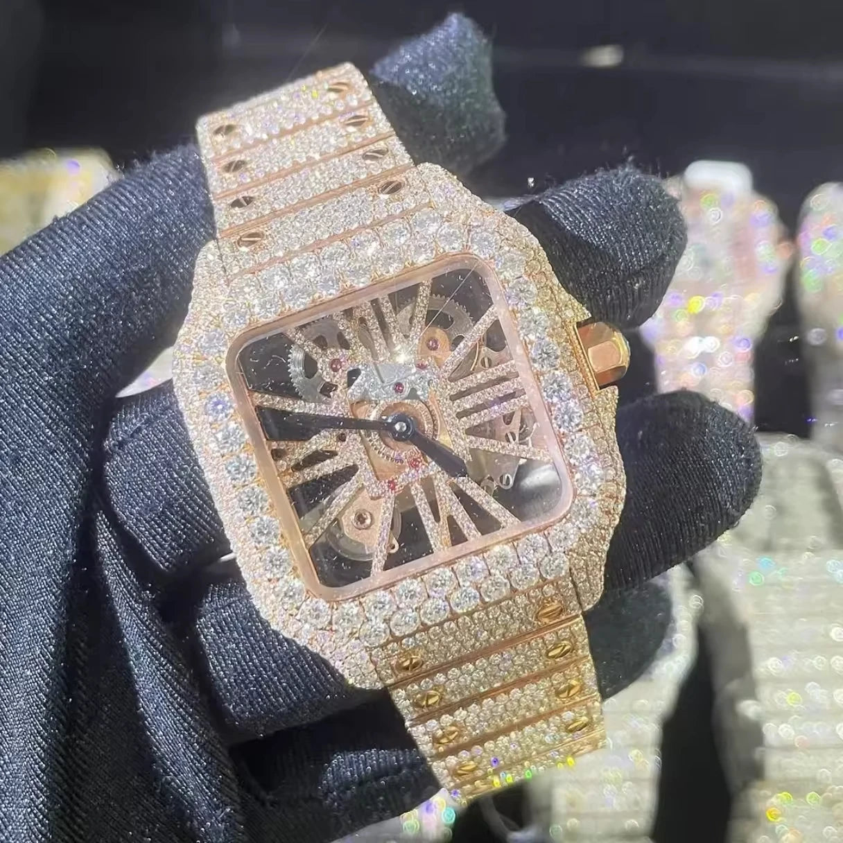 Hip Hop Sport Luxury Iced Out Watch Men Designers Watches Automatic Mechanical VVS D Colour MoissaniteSwiss Movement Watches