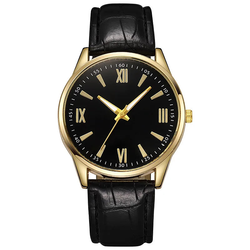 Luxury Business Watches for Men Minimalist Retro Leather Strap Roman Numeral Dial Fashion Quartz Wristwatch Relogios Masculino