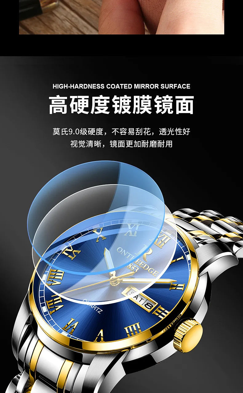 、RuiZhiYuan Swiss Fashion Watch - Waterproof Luminous Men's Alloy Quartz Watch, High-Value Business Dress Watch