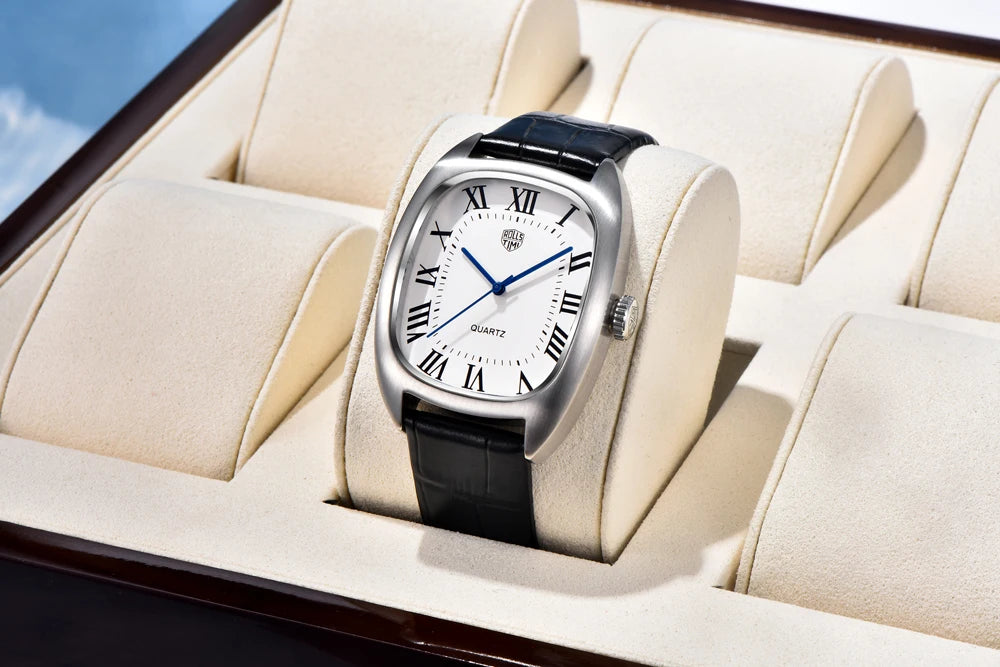 2025 New RollsTime Men's Watches Quartz Wristwatches Top Brand Luxury Watch For Men VH31 Sports Waterproof Leather Clock Reloj