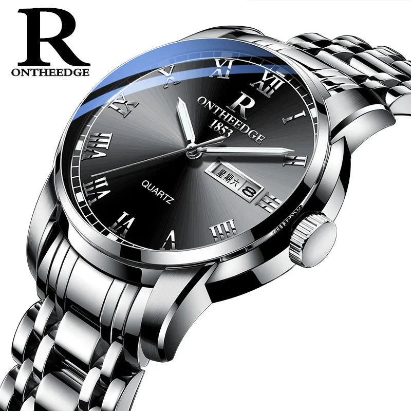 、RuiZhiYuan Swiss Fashion Watch - Waterproof Luminous Men's Alloy Quartz Watch, High-Value Business Dress Watch
