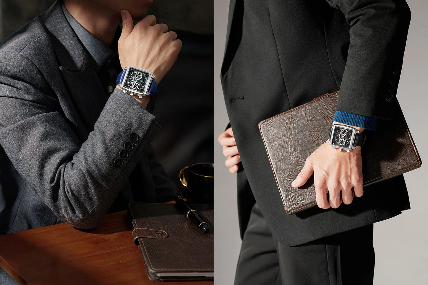 Luxury Automatic Watches for Men ETA7750 Chronograph Mechanical Style Dial Luminous Waterproof Leather strap Custom Men's Watch