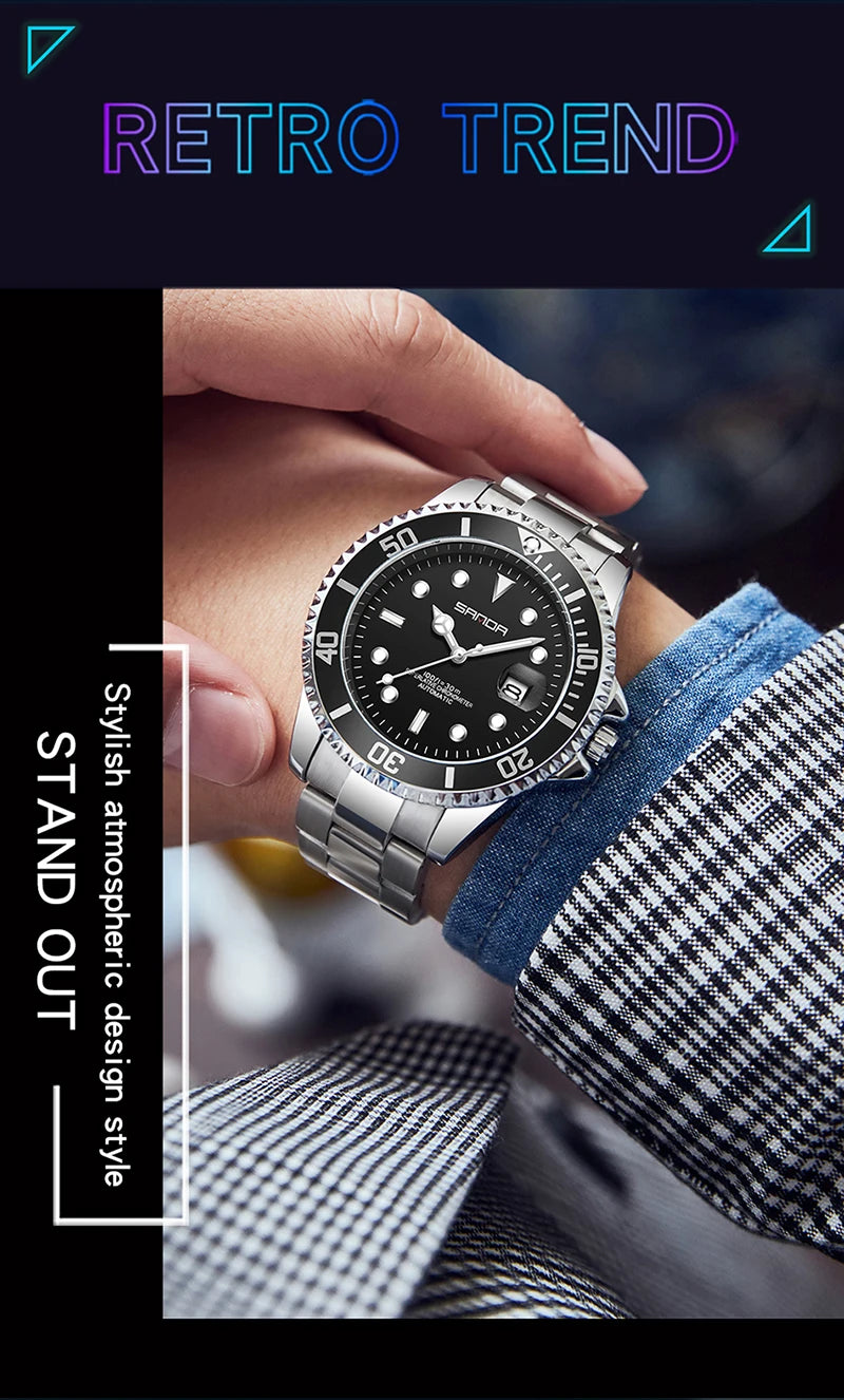 New Luxury Brand Automatic Watches Round Design Waterproof Watch For Men Sport Stylish Mechanical Wristwatches Relogio Masculino