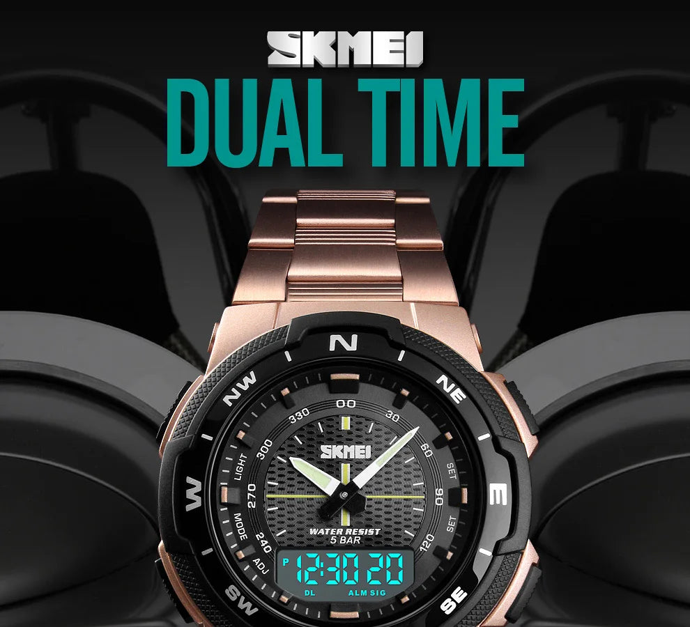 SKMEI 1370 Luxury Full Steel Business Waterproof Watch Relogio Masculino Watch Men Fashion Sport Quartz Clock Mens Watches