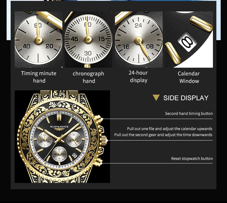 Retro Luxury Watches for Man Automatic Watch Sculpture Wrist Watch Waterproof Stainless Steel Watch Men's Clock Vintage reloj