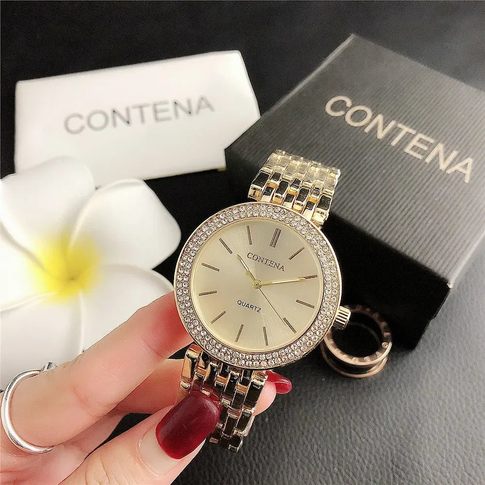New Fashion Luxury Ladies Watches for Women Luxury Brand Stainless Steel Roman Numeral Watch Relogio Feminino