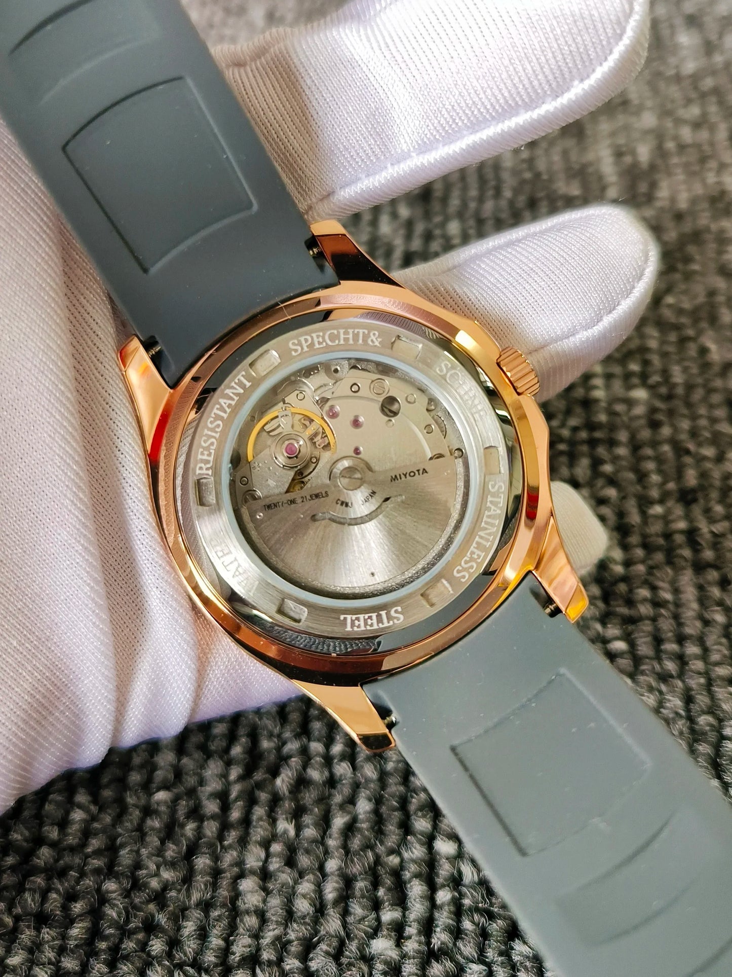 Specht&Sohne Luxury Fashion Business Sports Men's Watch Miyota8215 Motor Waterproof Luminous Grey  Tape Watch Relogio Masculino