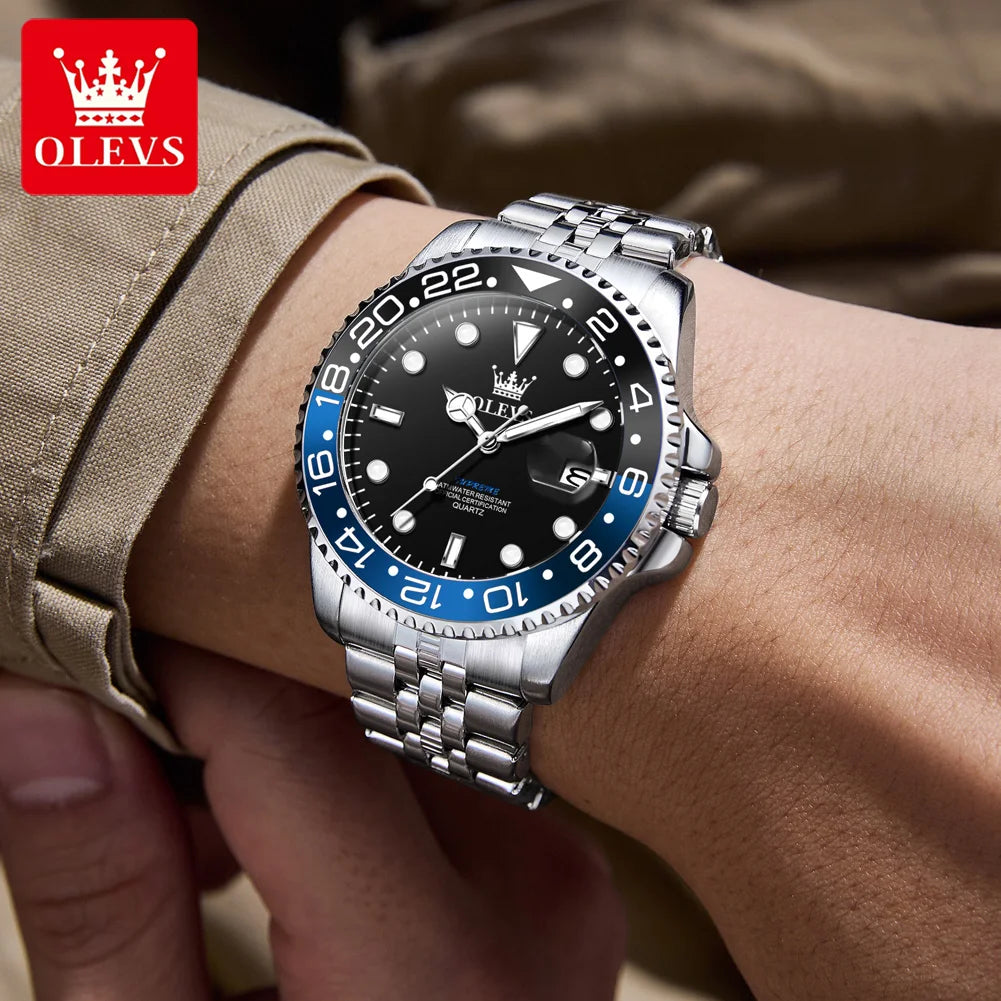 OLEVS 5657 Watch For Men Original Fashion Date Sports Business Quartz Man Watch Top Brand  Big Dial Waterproof Luminous Luxury