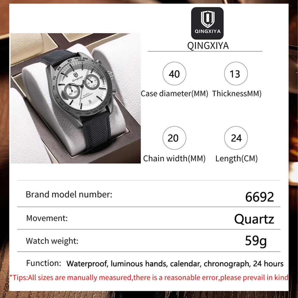 QINGXIYA Fashion Date Quartz Men Watches Top Brand Luxury Male Clock Chronograph Sport Mens Wristwatch Hodinky Relogio Masculino