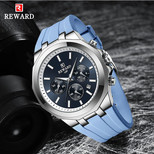 REWARD Mens Watches Top Luxury Brand Waterproof Sport Wrist Watch Chronograph Quartz Military Genuine Relogio Masculino