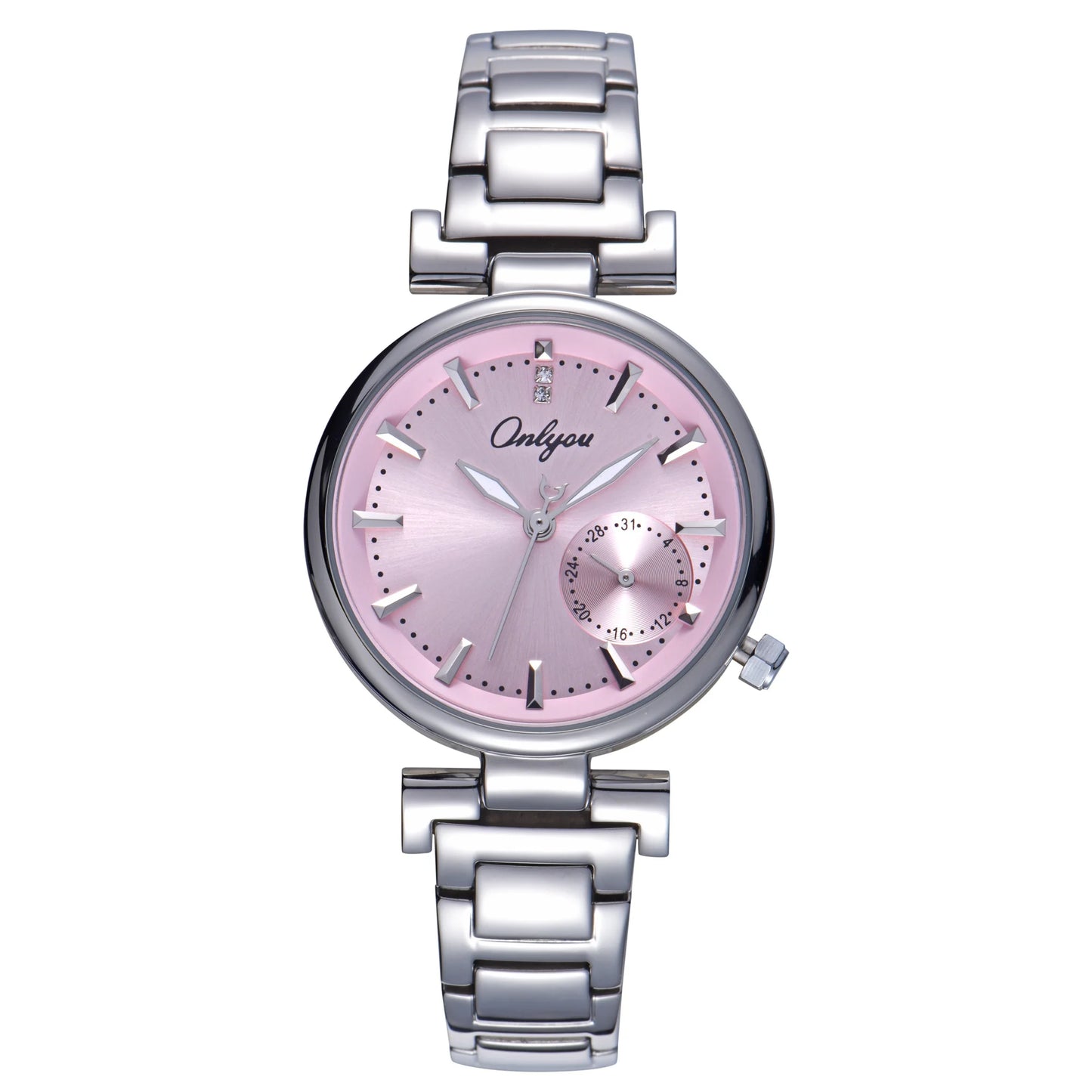 ONLYOU Luxury Women's Watch with Calendar and Analog Quartz Design, Stylish and Simple Stainless Steel Strap, Watch Box Included