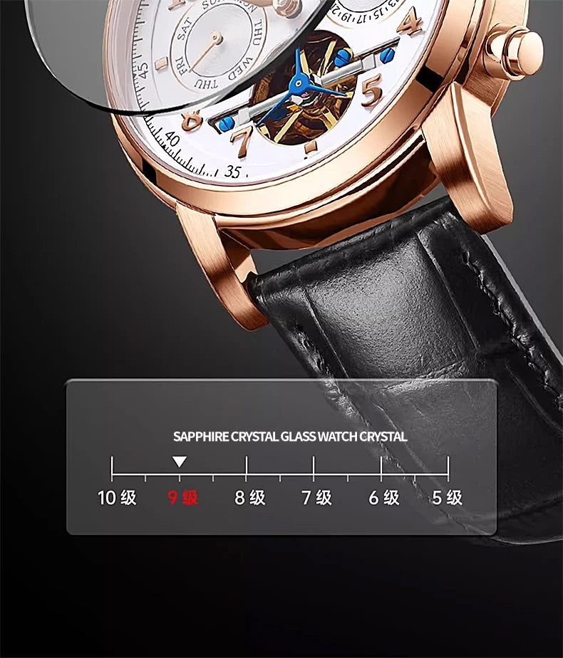 BEXEI 2025 Perpetual Calendar Automatic Watch Waterproof Mens Watches Top Brand Luxury Tourbillon Mechanical Watches for Man