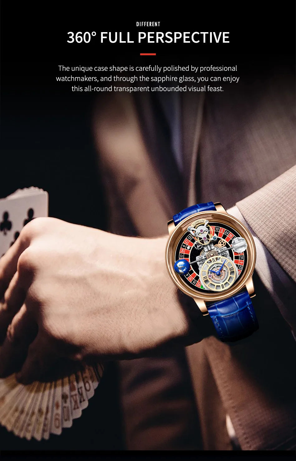 Las Vegas Roulette PINDU DESIGN Mens Watches Top Brand Luxury Astronomia Quartz Watch Montre Homme