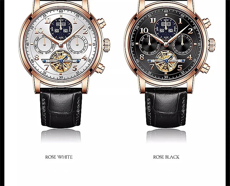 BEXEI 2025 Perpetual Calendar Automatic Watch Waterproof Mens Watches Top Brand Luxury Tourbillon Mechanical Watches for Man