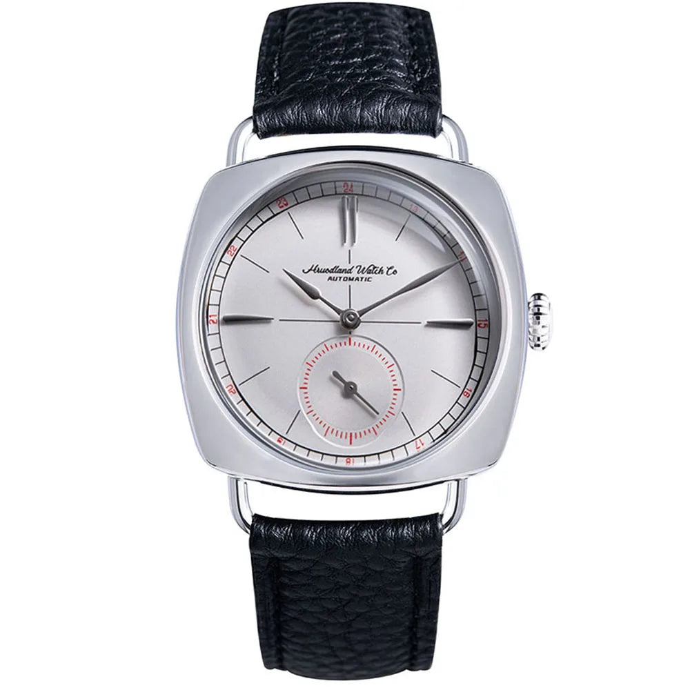 Hruodland 2024 New Retro Men's Automatic Mechanical Watches F028 Stainless steel brown leather Waterproof 10Bar reloj hombre