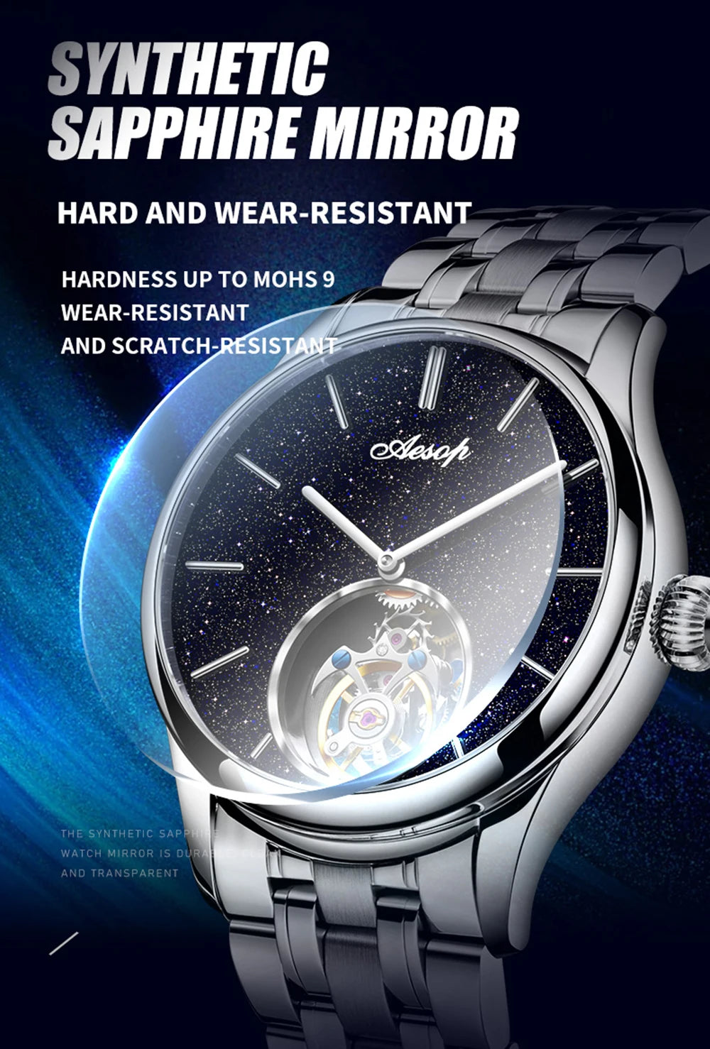 AESOP Tourbillon Luxury Mens Watches Waterproof Male Sports Watch For Men Mechanical Casual WristWatches Relogio Masculino 2025