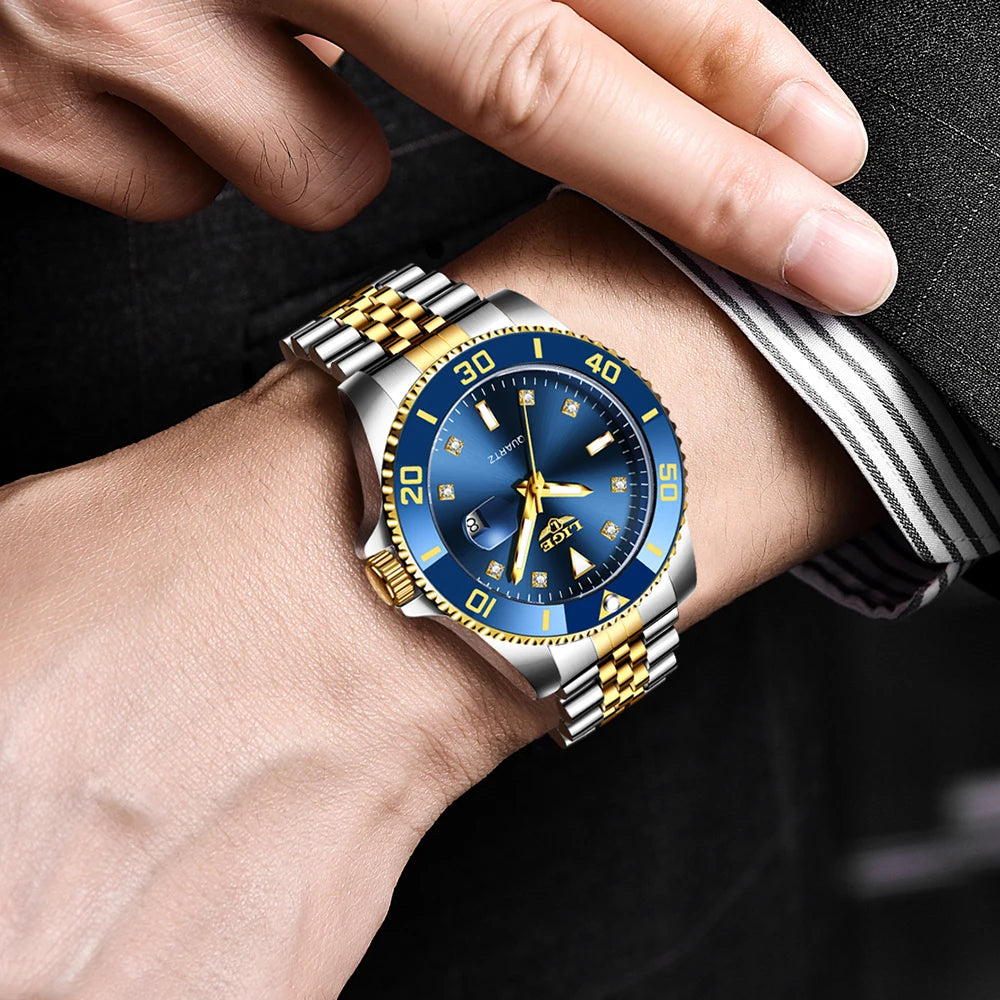 LIGE Men Top Brand Luxury Watch Fashion Diver 30ATM Waterproof Wristwatch Date Clock Sport Quartz Watches Mens Relogio Masculino