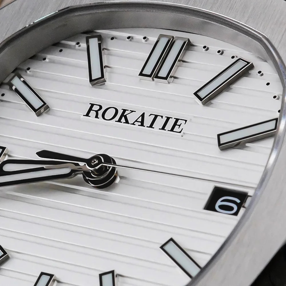 ROKATIE 2024 Luxury 9015 Japanese Movement Stainless Steel Watch 38mm Case Luminous Feature Day 50m Waterproof Watches for men