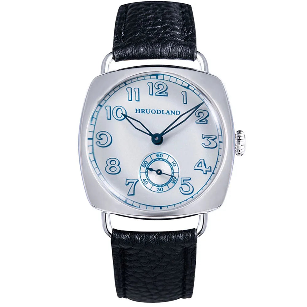 Hruodland 2024 New Retro Men's Automatic Mechanical Watches F028 Stainless steel brown leather Waterproof 10Bar reloj hombre