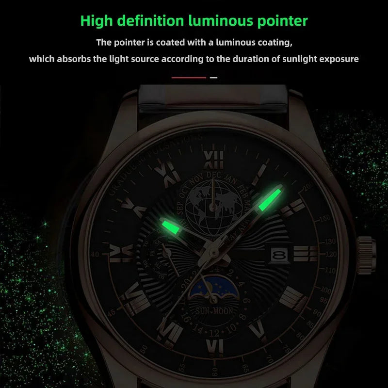 2026 Men Watch Fashion Top Luxury Sport Men's Wristwatch Waterproof Luminous Leather Date Quartz Watches Man clock